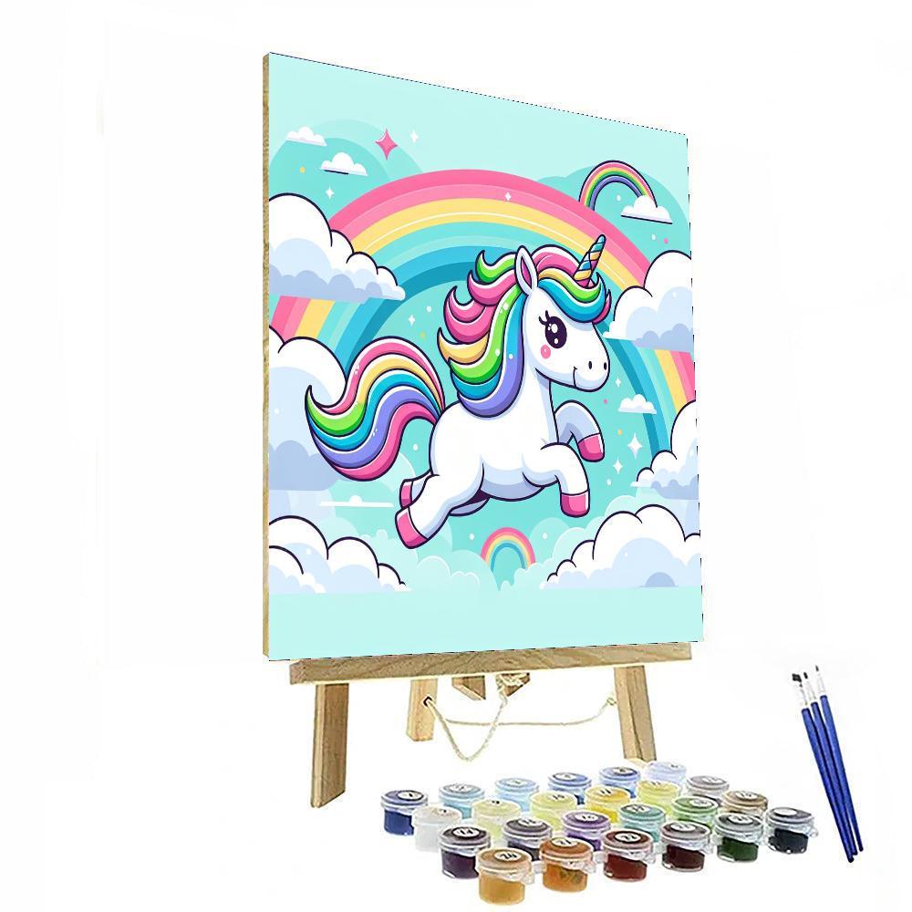 Dreamy Rainbow Unicorn Paint By Color