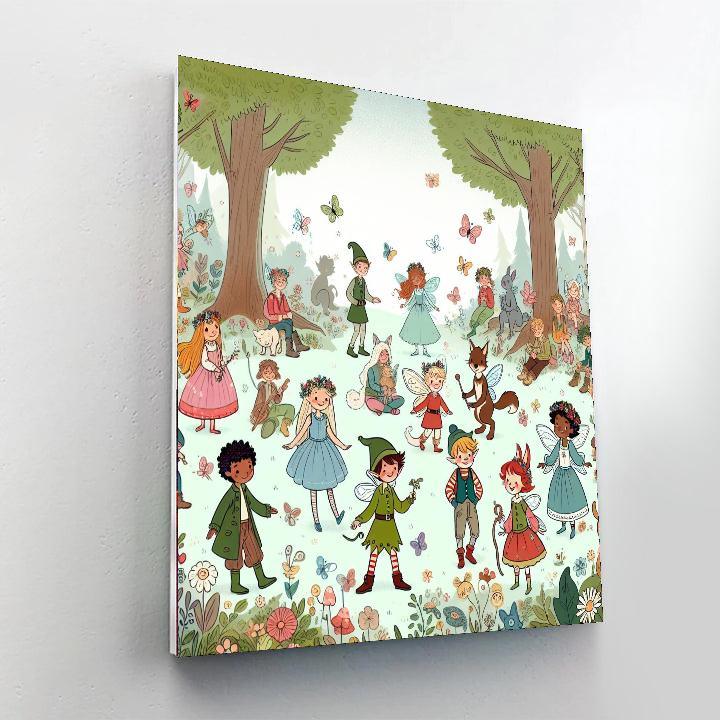 Cheerful Adventure In The Enchanted Forest Painting By Numbers Kit