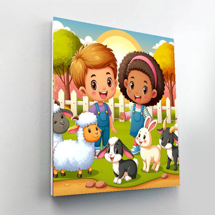 Happy Day At The Petting Zoo Paint By Numbers Kits
