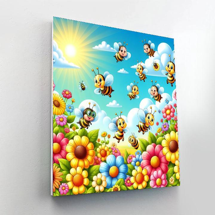 Buzzy Bees And Flowers Paint By Numbers