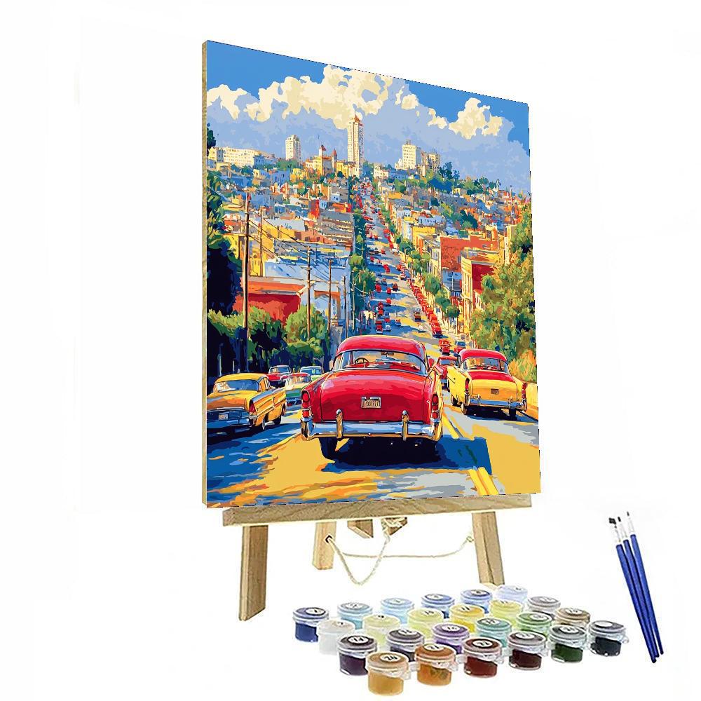 Edward Hopper Inspired Vintage Auto Reverie  Number Painting