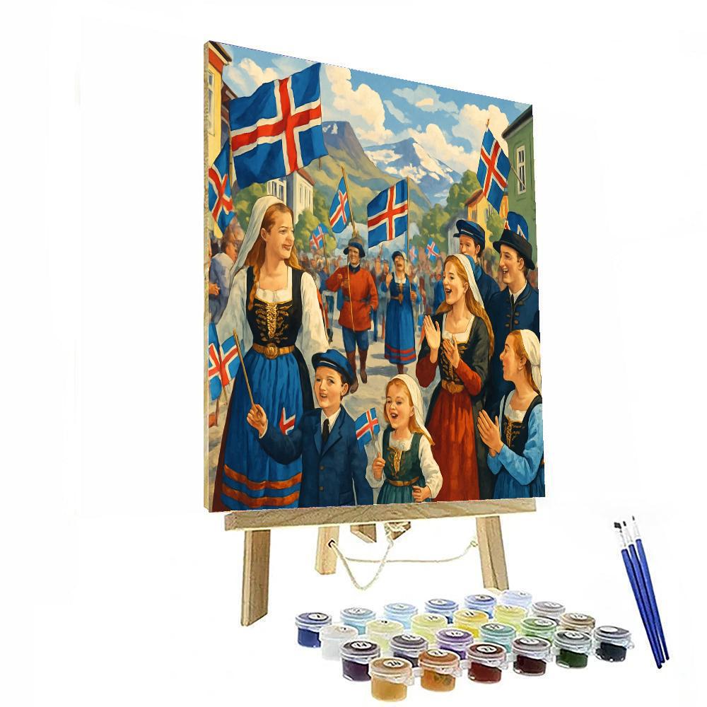 Icelandic National Day Number Painting