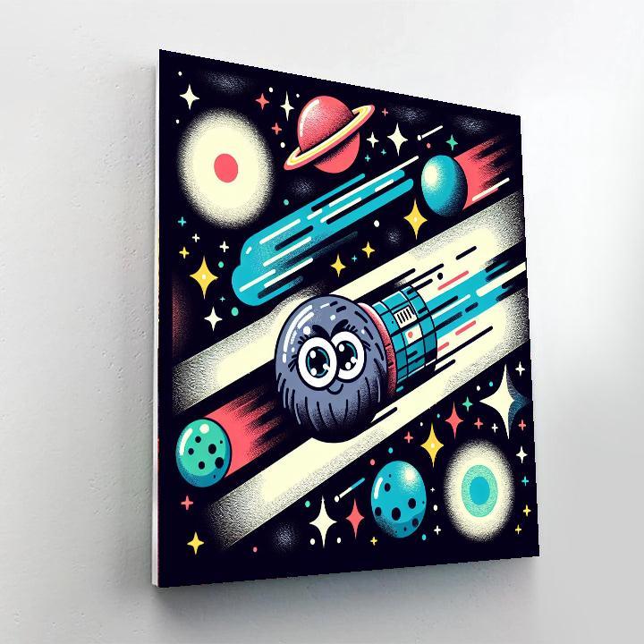 Space Adventure With Comet Paint By Numbers Art