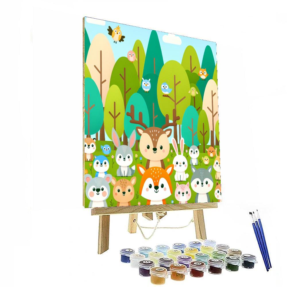 Friendly Woodland Friends Paint By Numbers Art