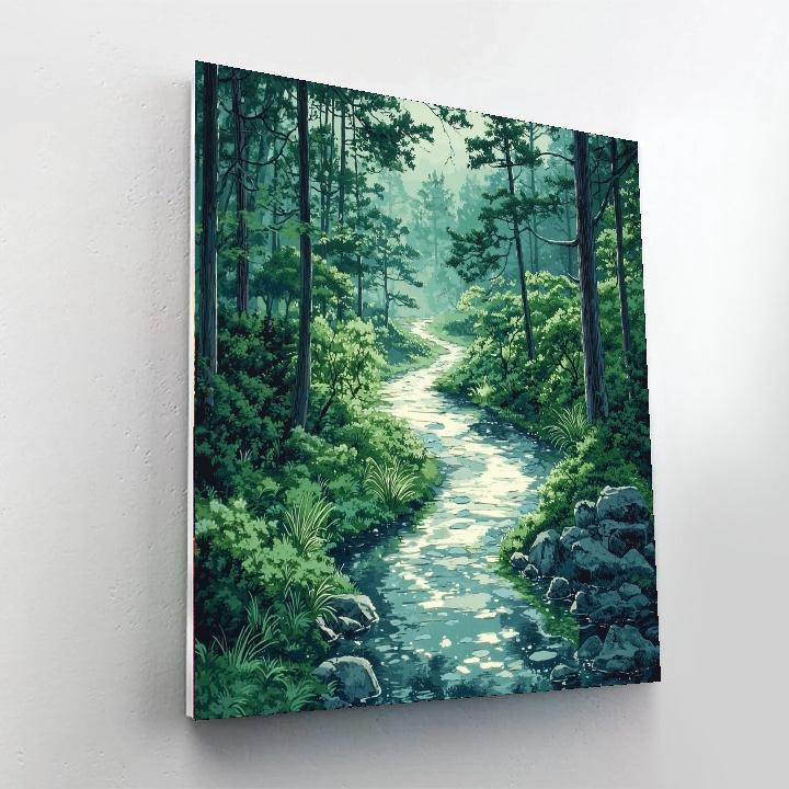 Utagawa Hiroshige Inspired Pathway To Serenity  Number Painting