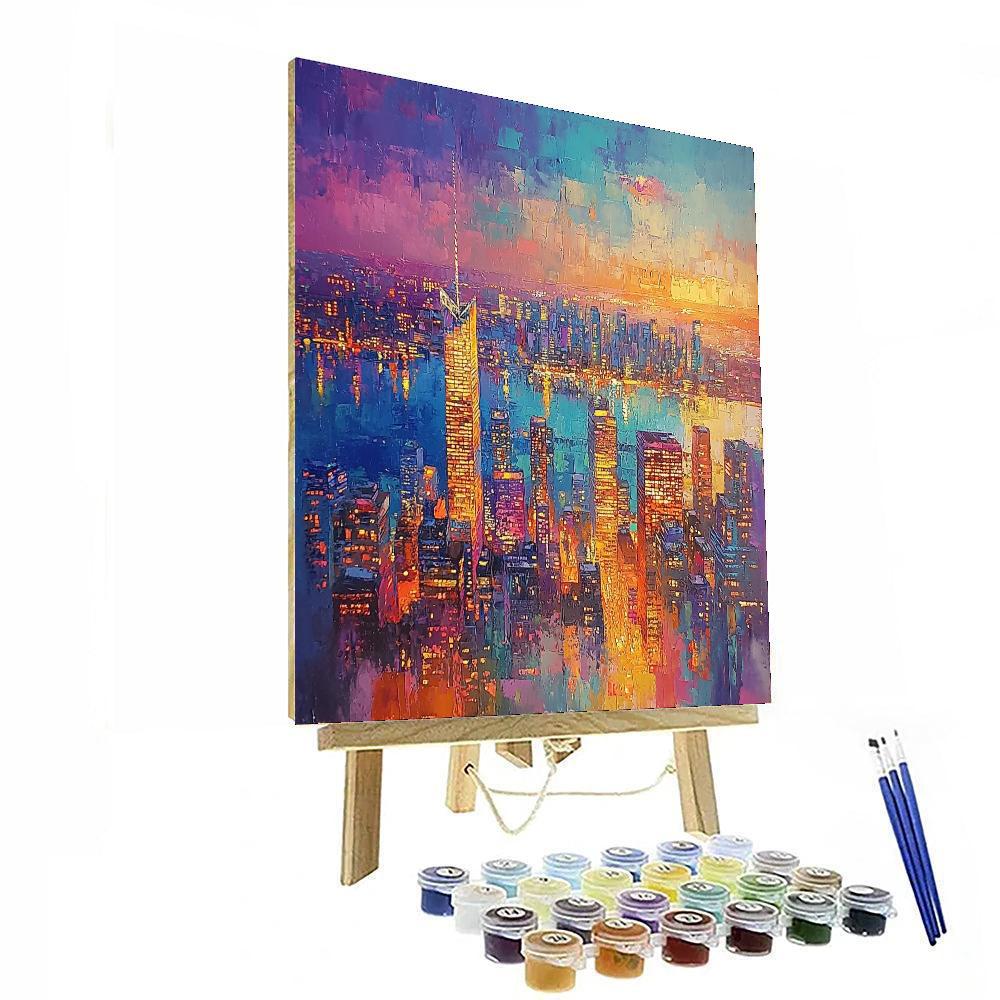 J.M.W. Turner Inspired City Twilight Hues  Number Painting
