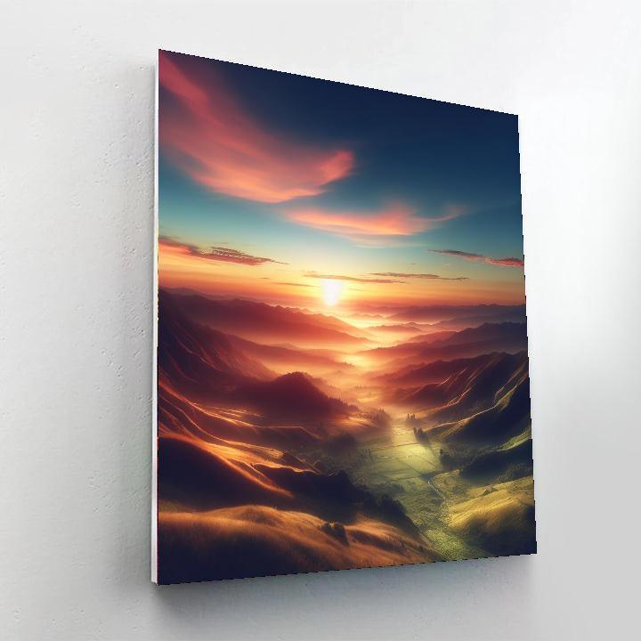 Majestic Sunrise Landscape Numbered Painting Kits
