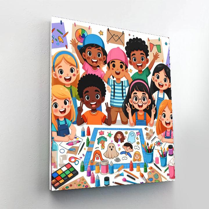 Cheerful Art And Craft Workshop Number Painting