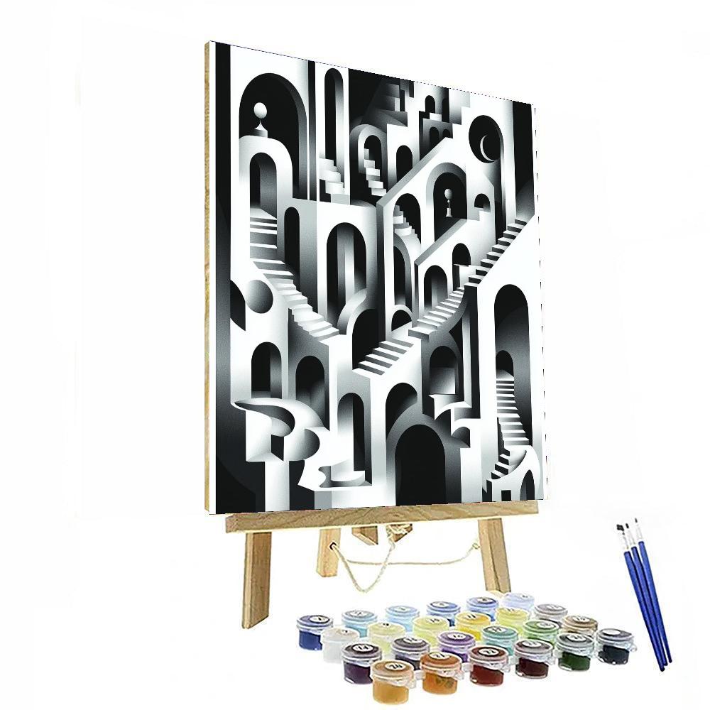 M.C. Escher Inspired Enchanted Conundrums  Paint By Numbers