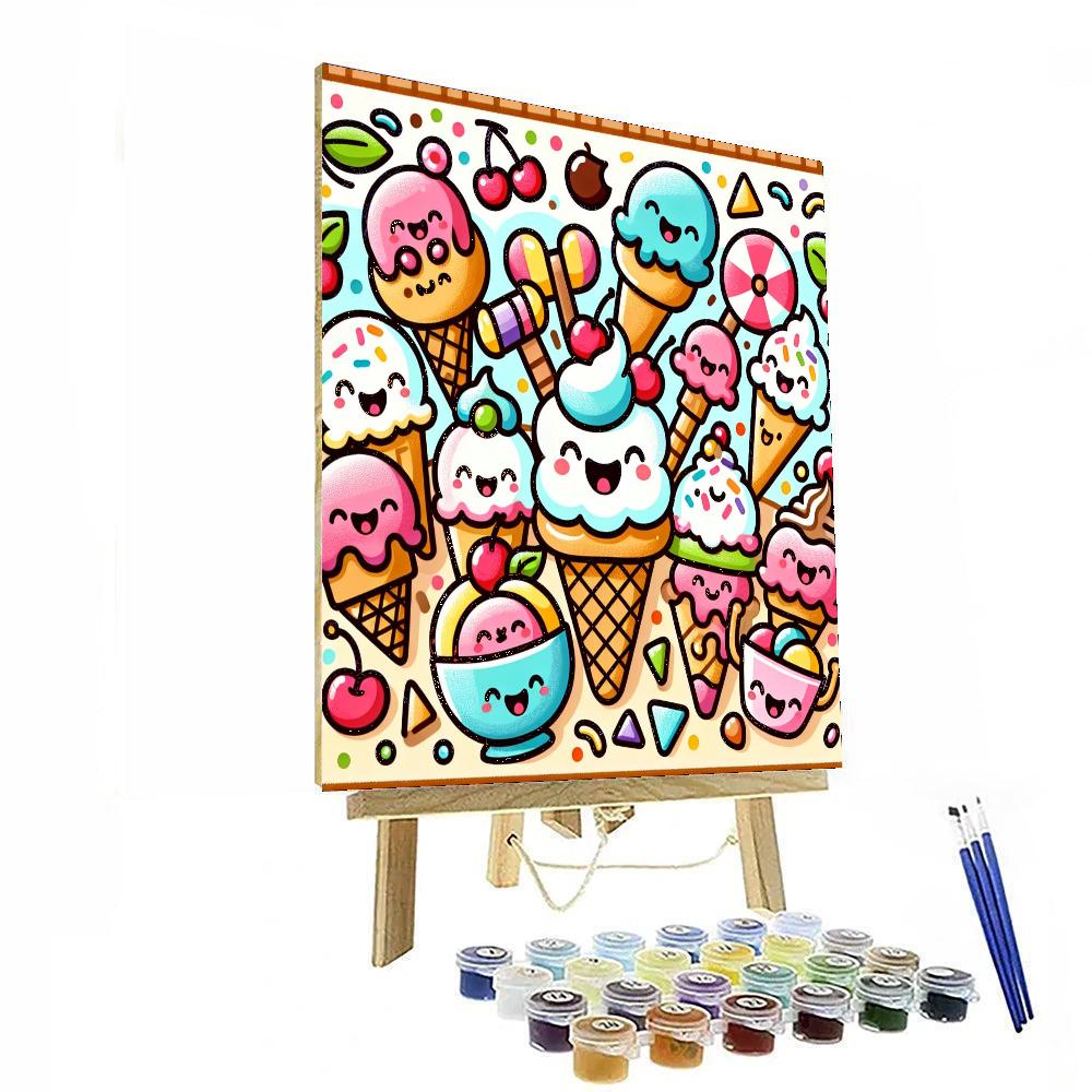 Giggly Ice Cream Treats Numbered Painting Kits