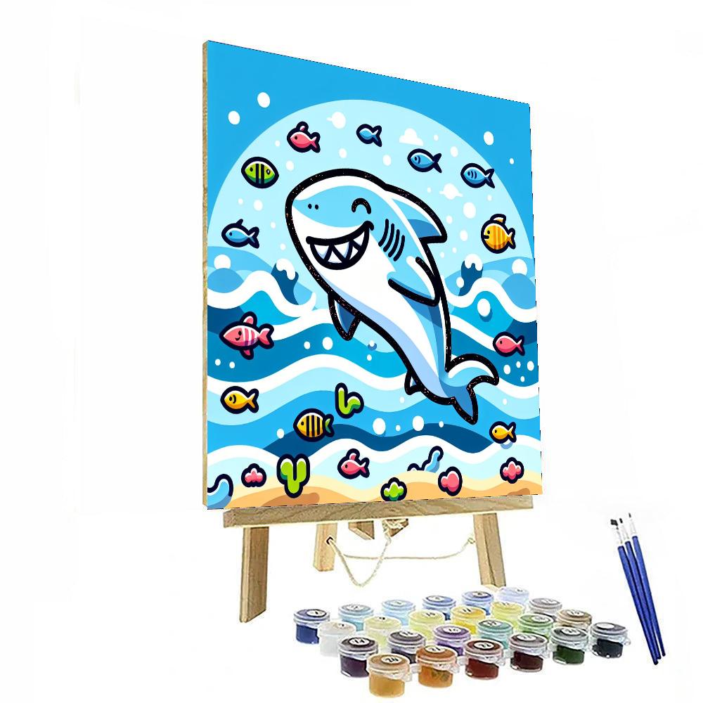 Happy Shark Painting By Numbers Kit