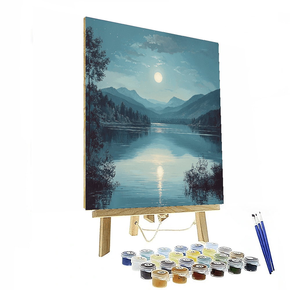 Caspar David Friedrich Inspired Nocturnal Serenity  Paint By Numbers