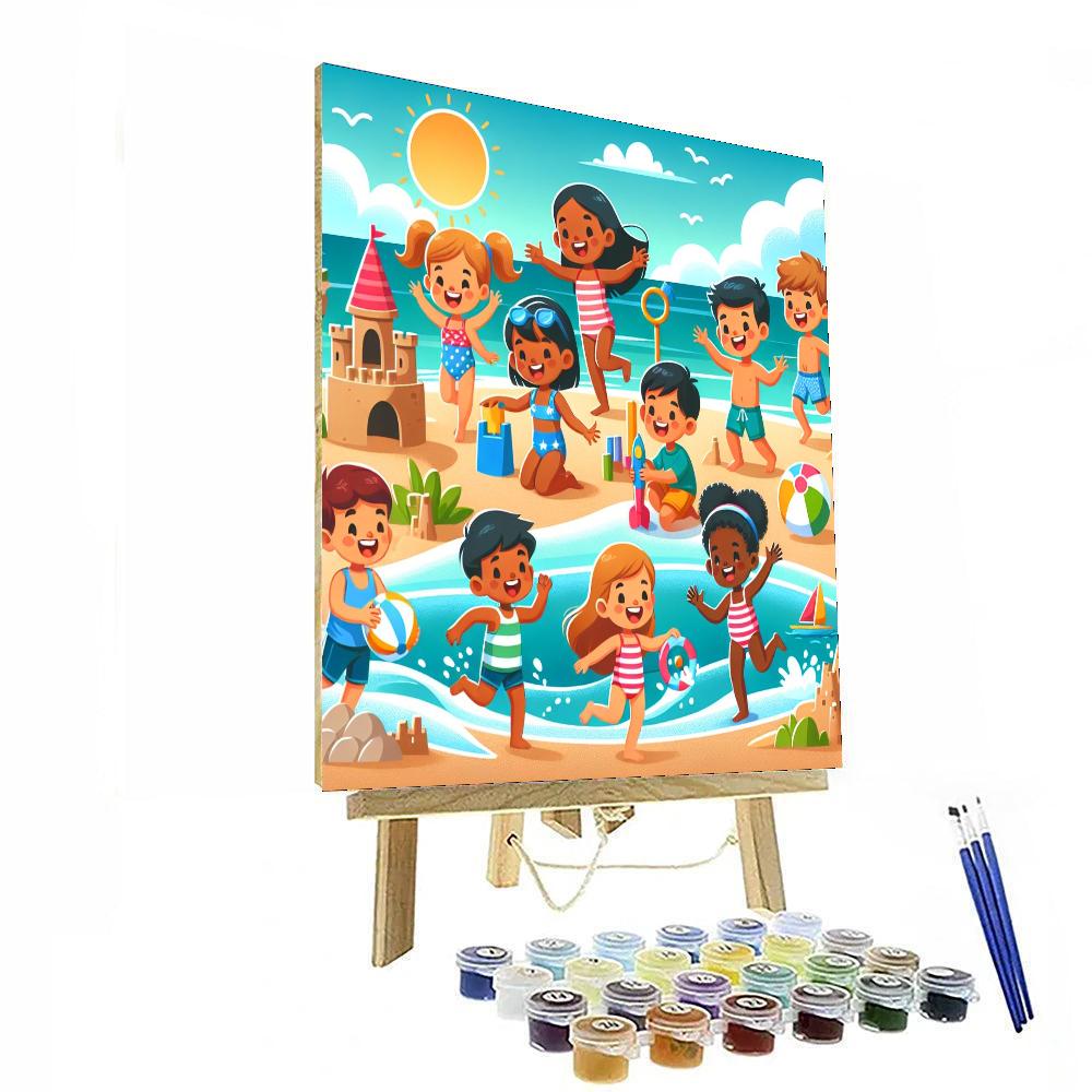 Exciting Beach Day Paint By Numbers Art