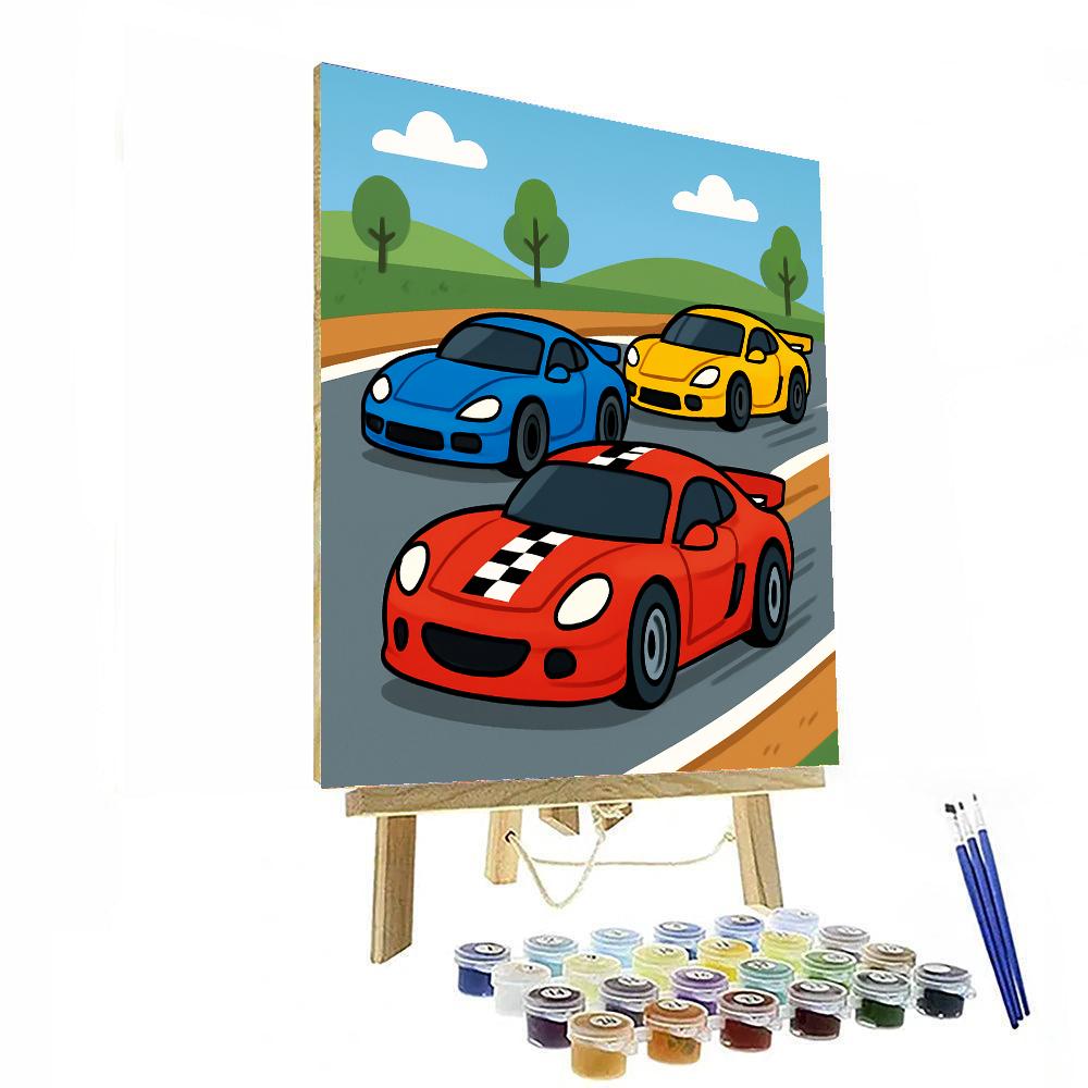 Cool Sports Cars Paint By Numbers Art