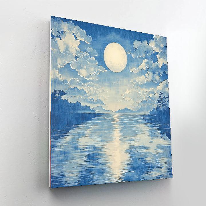 Utagawa Hiroshige Inspired Moonlit Tranquility  Paint By Number