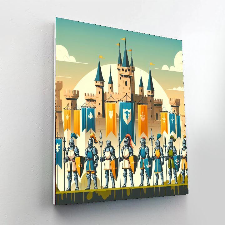 Medieval Quest With Brave Knights Paint By Numbers Art