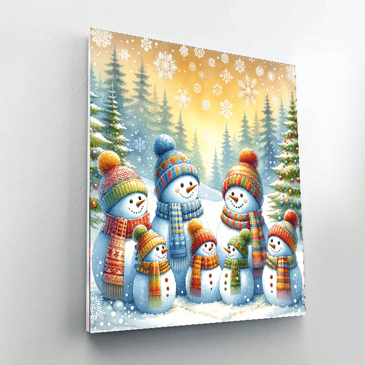 Cozy Snowman Family Paint By Numbers Kits