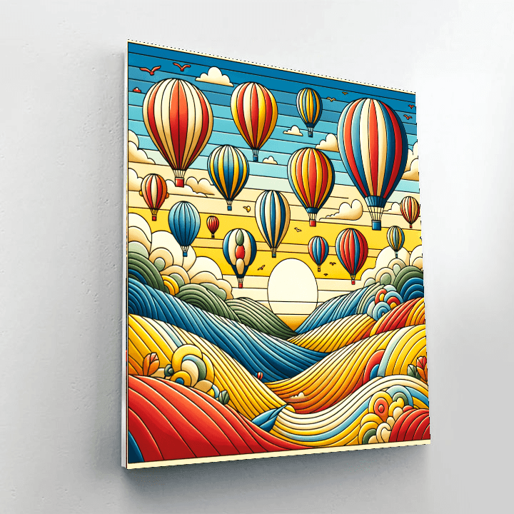 Bright Balloon Festival Painting Number Kit
