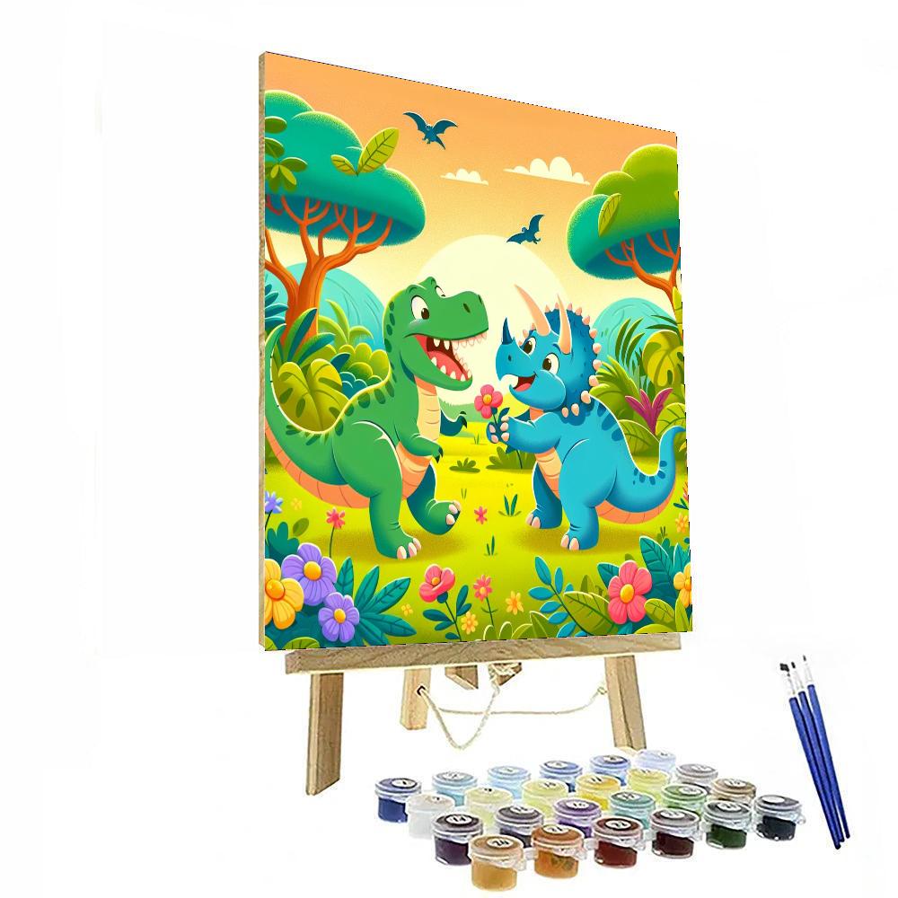 Dinosaurs In Paradise Painting Number Kit
