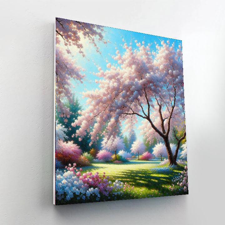 Radiant Cherry Blossom View Numbered Painting Kits
