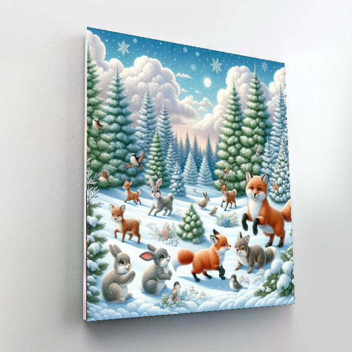 Charming Winter Animals Painting By Numbers Kit