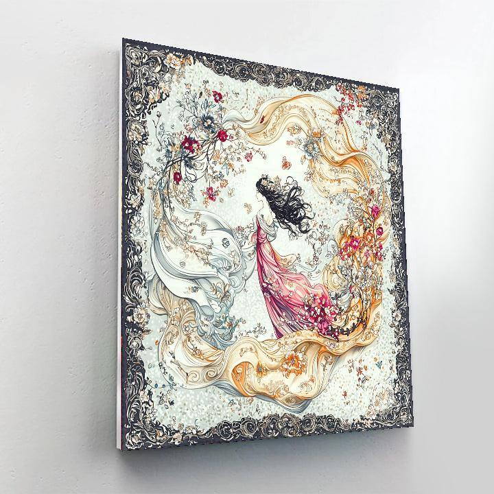 Alphonse Mucha Inspired Art Nouveau Inspired Scarf  Paint By Color