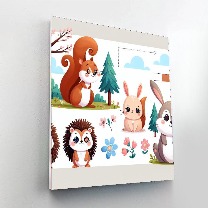 Curious Critter Adventure Numbered Painting Kits