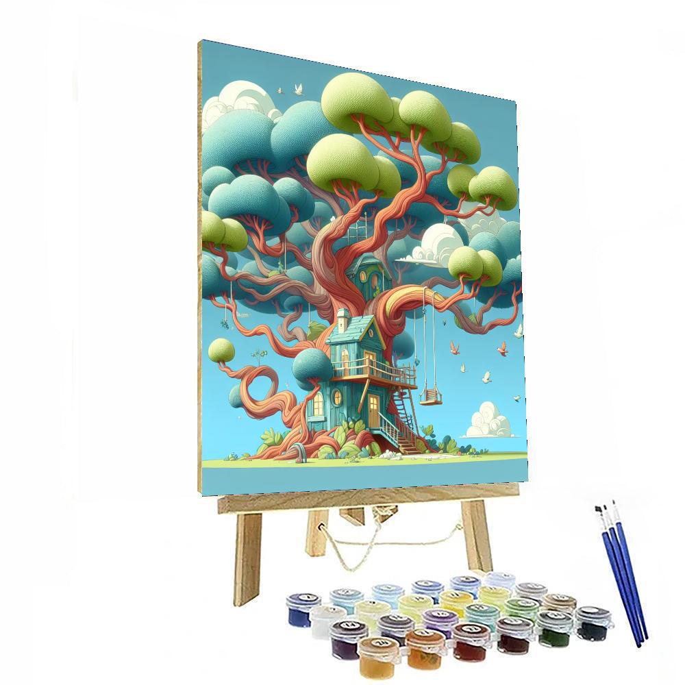 Fantasy Treehouse Painting Number Kit