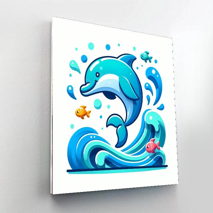 Adventurous Dolphin Splash Numbered Painting Kits