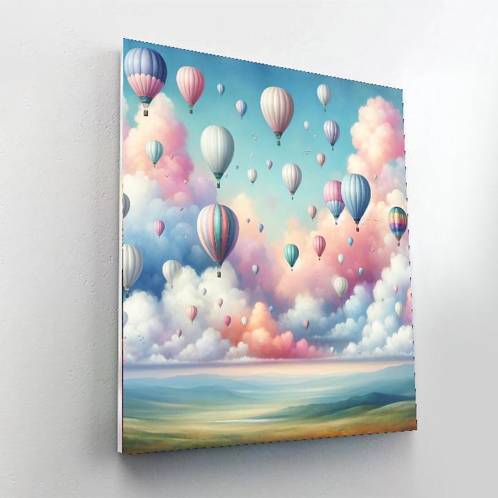 Pastel Dreams Hot Air Balloons Paint By Color