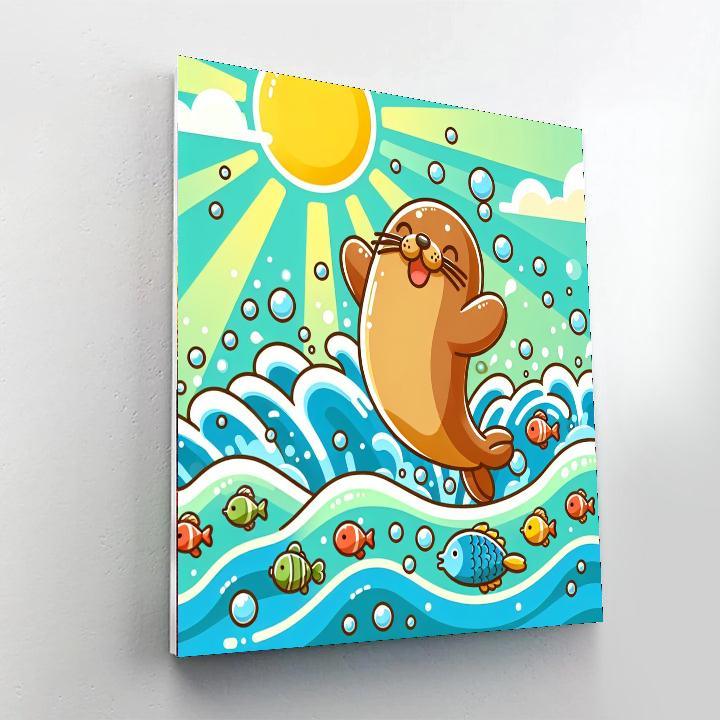 Playful Sea Lion Paint By Color