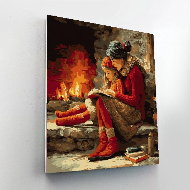 Cozy Fireside Moments Painting Number Kit