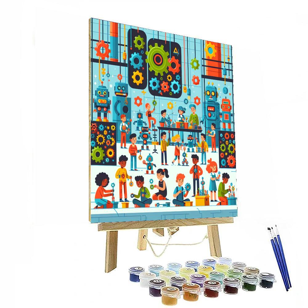 Robot Factory Adventure Painting Number Kit