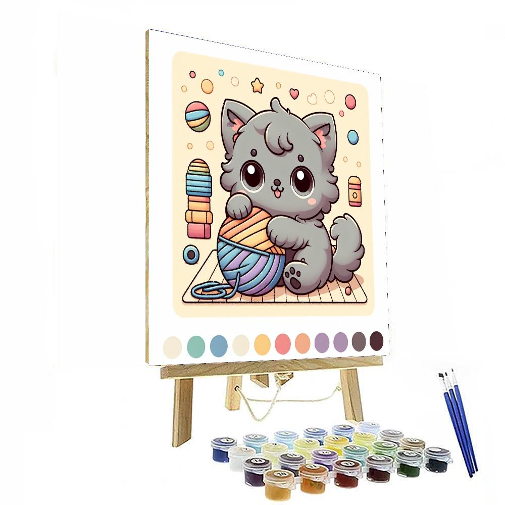 Curly Kitten DIY Paint By Numbers