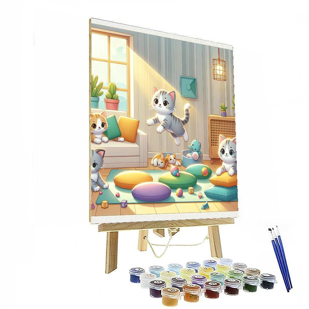 Cuddly Kitten Playtime Paint By Numbers Art