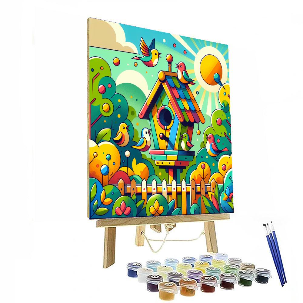 Chirpy Birdhouse Painting By Numbers Kit