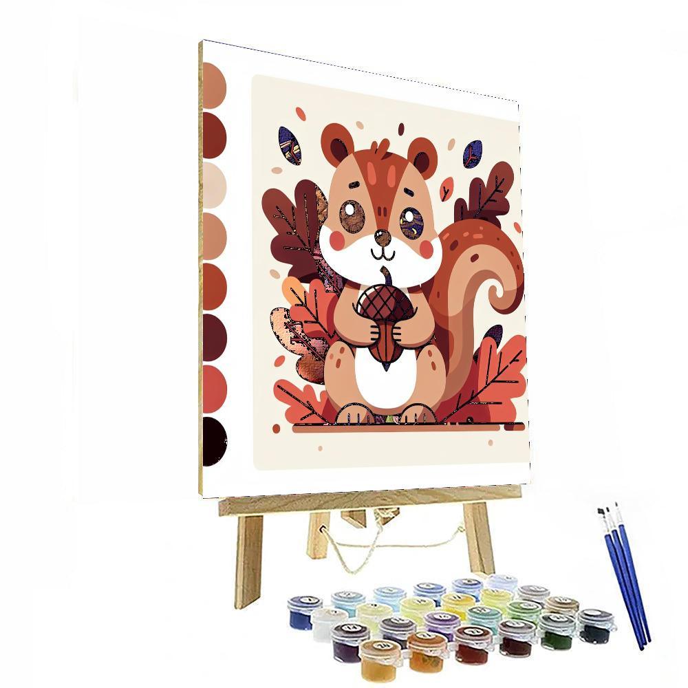 Clever Little Squirrel Paint By Color