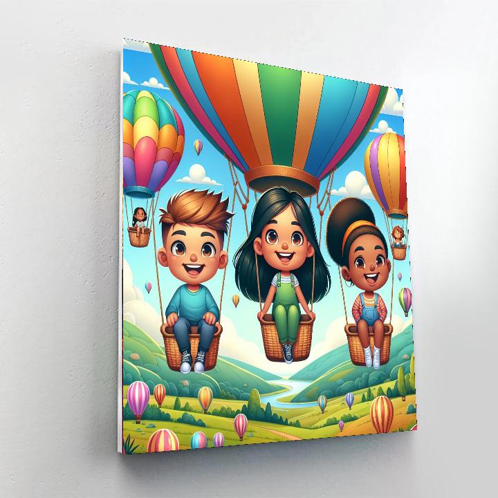 Jolly Balloon Ride Paint By Numbers Art