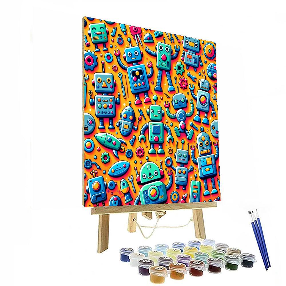 Robot Friends Fun Paint By Numbers Kits