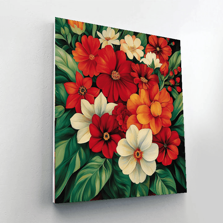 Georgia O'Keeffe Inspired Vibrant Flora  Paint By Numbers Art