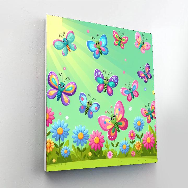 Happy Butterfly Dance Paint By Numbers Art