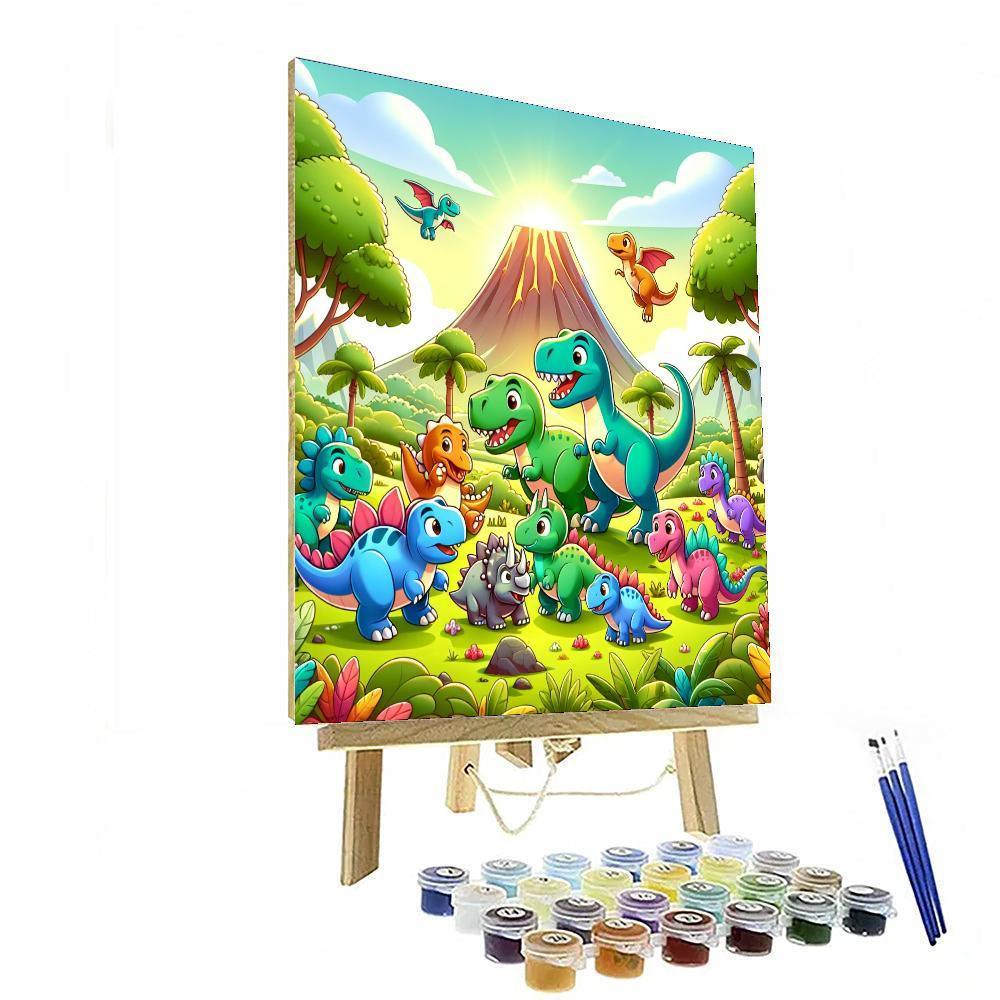 Joyful Dinosaur Adventure Number Painting
