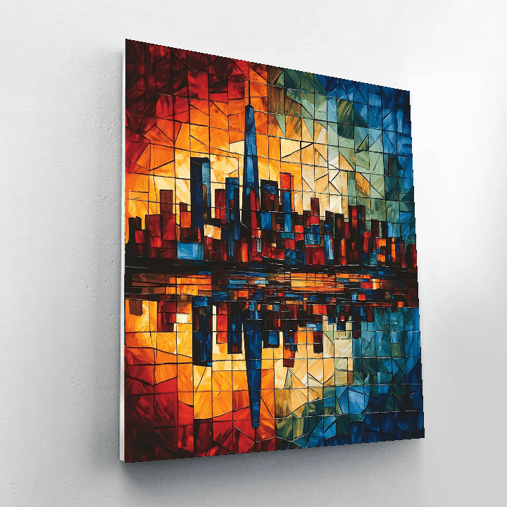 Pablo Picasso Inspired Cubist Night Skyline  Paint By Numbers Kits