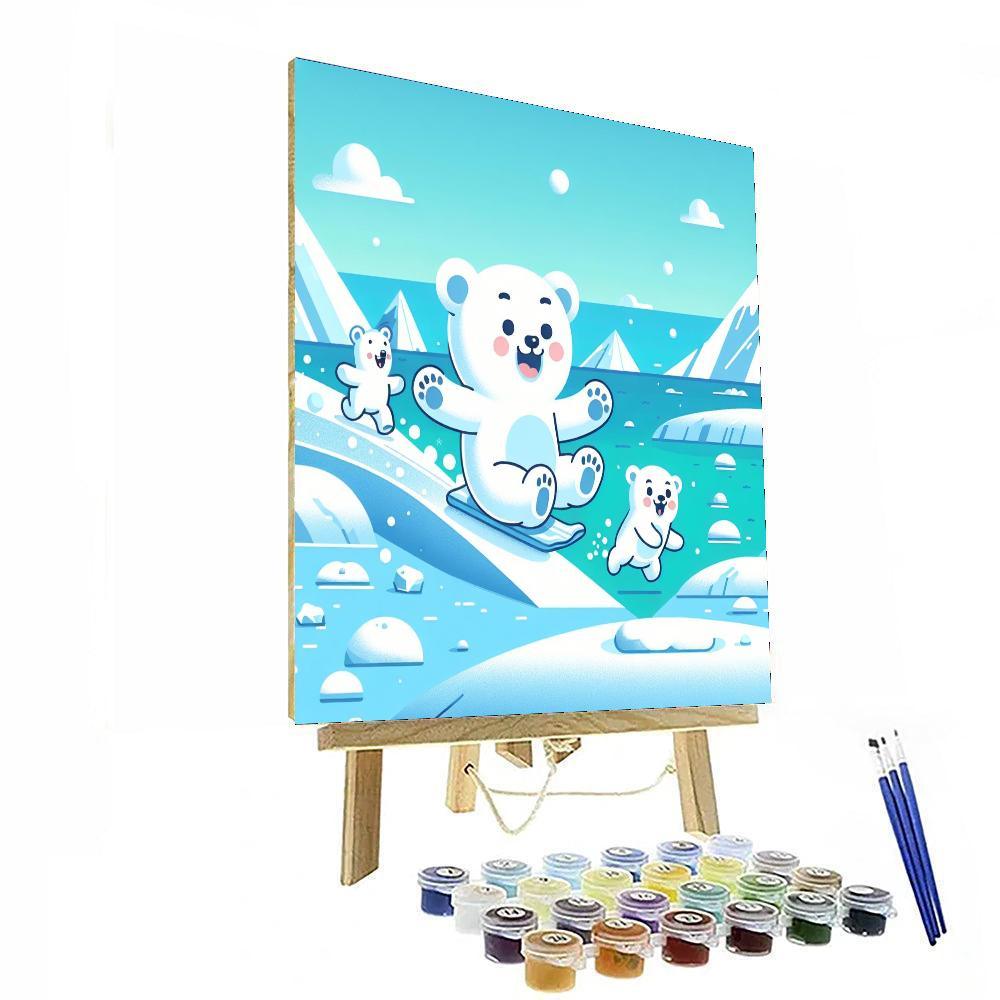 Playful Polar Bear Playground Paint By Numbers