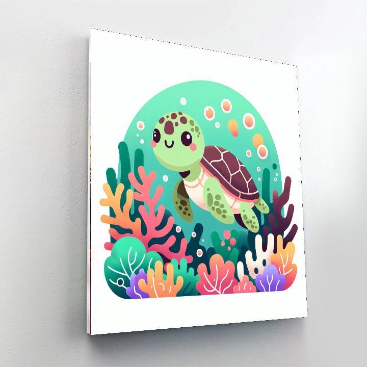 Turtle's Coral Reef Ride Paint By Numbers Kits