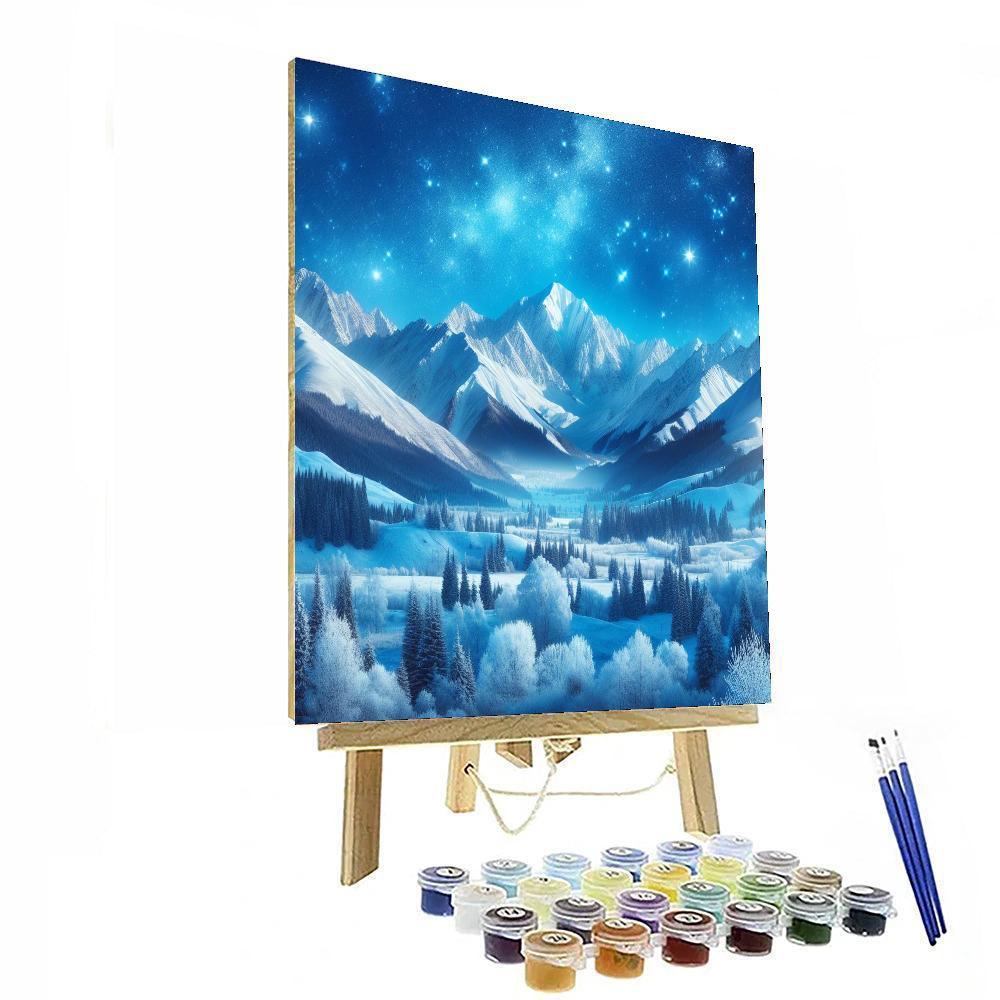 Mountainous Winter Glory DIY Paint By Numbers