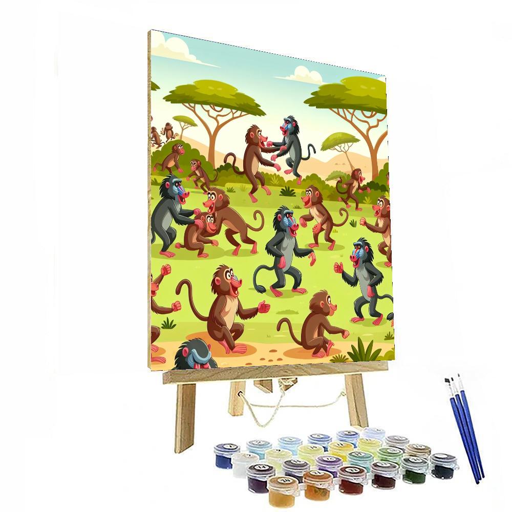 Bouncing Baboons Numbered Painting Kits