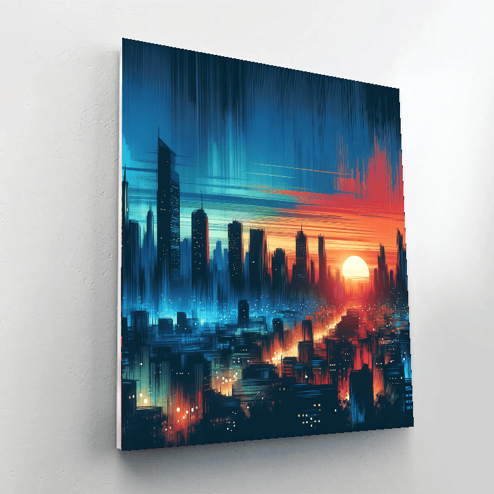 Urban Skyline At Twilight DIY Paint By Numbers