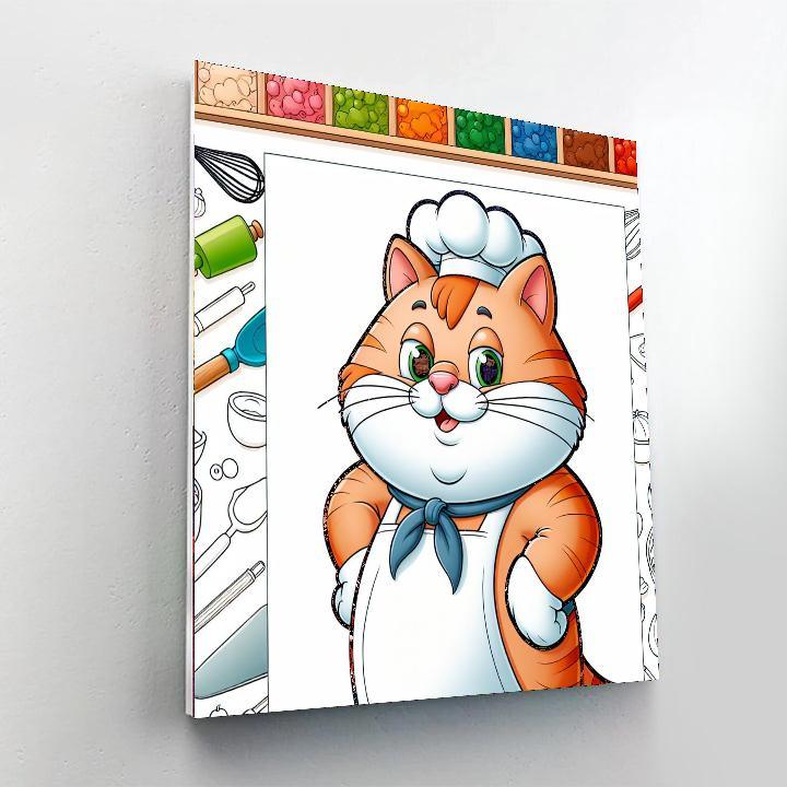 Sassy Cat Chef Painting By Numbers Kit