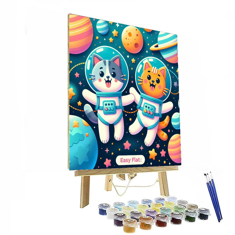 Cosmic Animal Friends Paint By Numbers Art